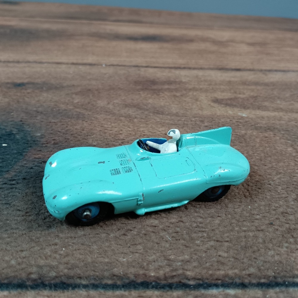 Vintage Dinky Toys Jaguar Type D 238 Turquoise Diecast Race Car Meccano England